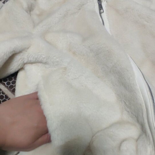 Calliope cream-beige faux fur jacket