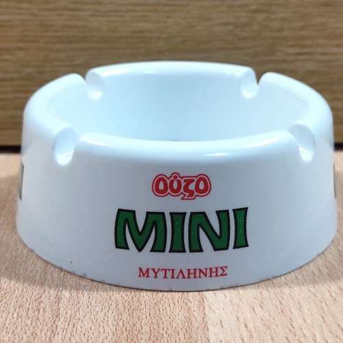Ouzo Mini Mytilinis old promotional plastic ashtray like new