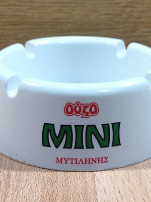 Ouzo Mini Mytilinis old promotional plastic ashtray like new