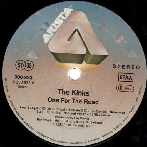 The Kinks One For The Road vinyl record used, rock