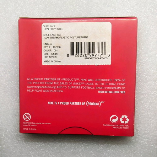 Nike Lace Up 2 Save Lives shoelaces new, red