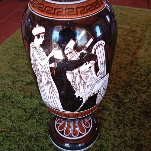 Decorative vase used, porcelain, handmade ceramic