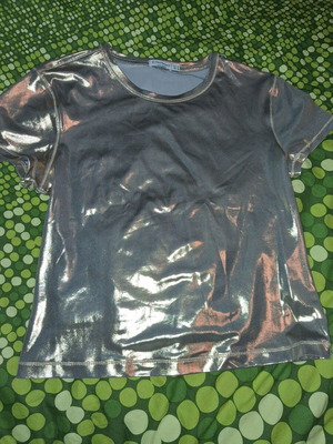 Stradivarius blouse gold metallic color like new