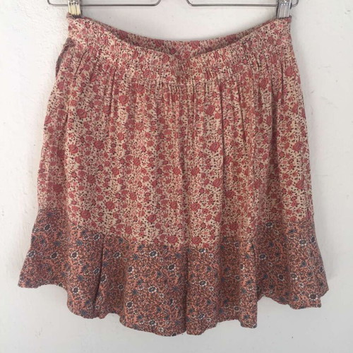 Boho mini skirt floral patchwork, like new, size M