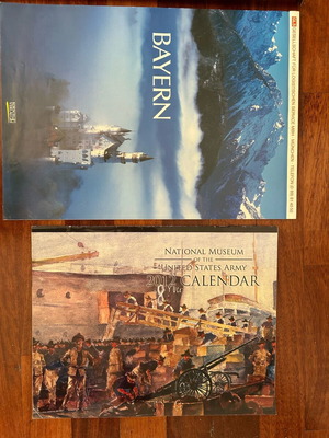 Vintage calendars pack of 2, new with illustrations and photos