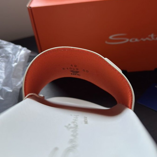 Santoni slippers new, white, sizes 39-40, unisex