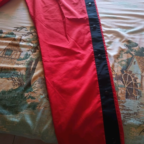 Nike sports pants with side buttons like new, black and red, size L