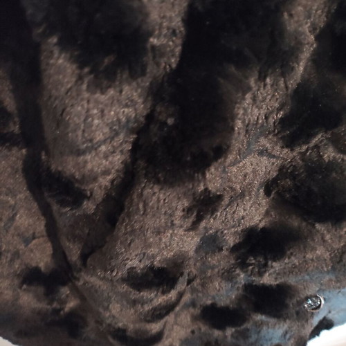 Celestino synthetic fur black XL like new with buttons and hood