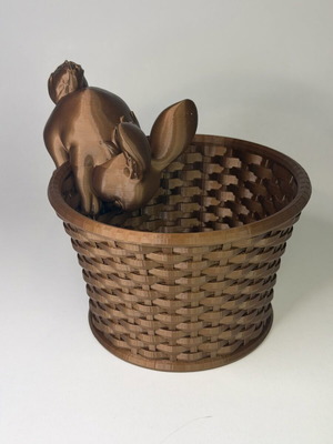 Easter Basket with Playful Bunny 3D Printed New
