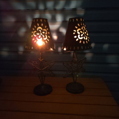 Metal tealight holders like new, set of two