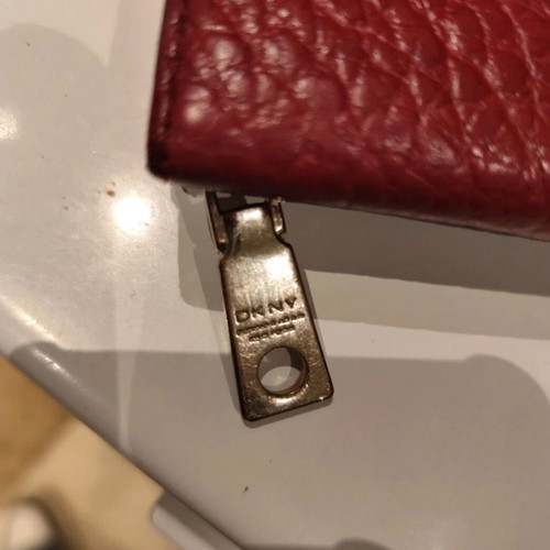 Donna Karan DKNY wallet used, gold red Bordeaux