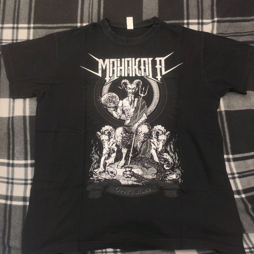 Mahakala Devils Music shirt used, size large, Stedman, black