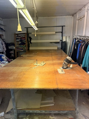 Professional Fabric Cutting Table used with Hand-Operated Spreader