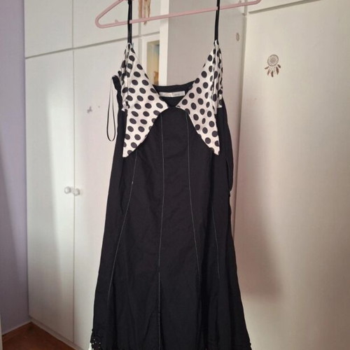 Black dress with polka dot design