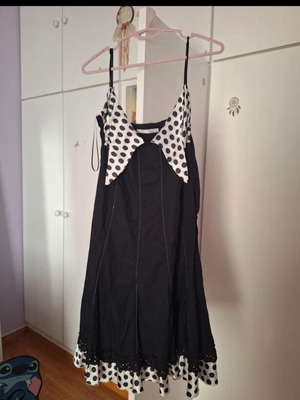 Black dress with polka dot design