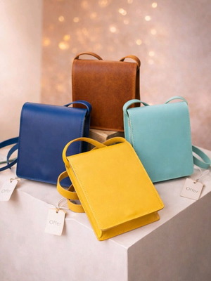 Leather shoulder bag new with multiple compartments