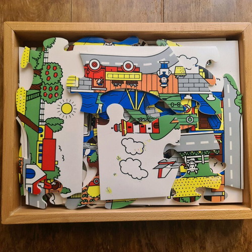 Vintage puzzle, missing piece