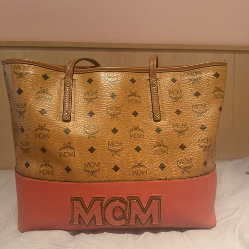 MCM shoulder bag, brown and orange