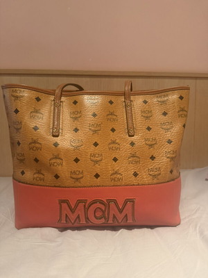 MCM shoulder bag, brown and orange
