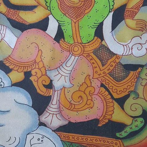 Buddhist deity from Thailand used, on fabric 73×50cm