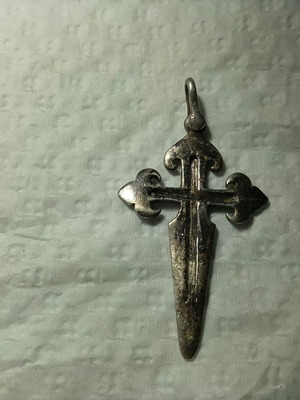 Military silver cross amulet 1720-1820, rare klepht armatolos