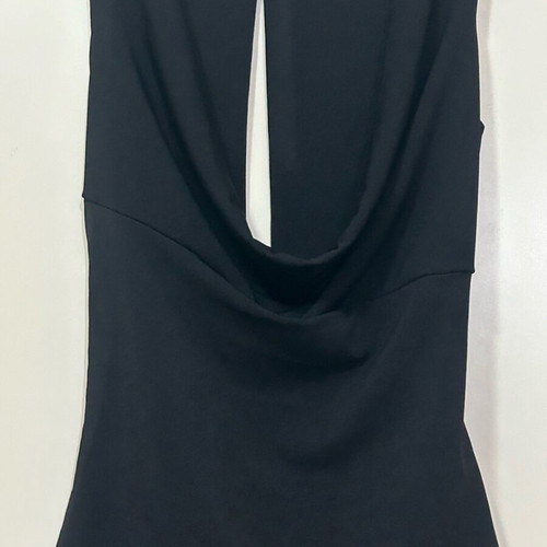 Black draped top with back opening like new, size S