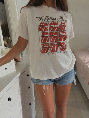 Zara x The Rolling Stones White Graphic T-Shirt 13-14 Yrs Like New