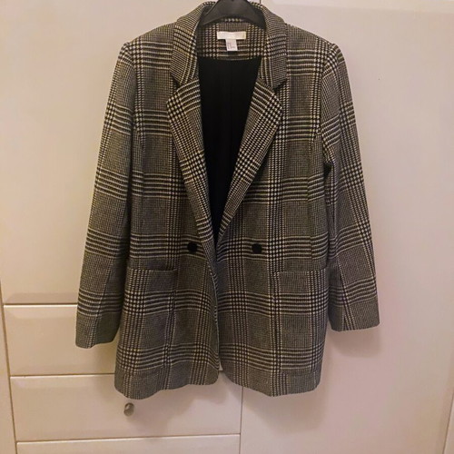 H&M women's Prince of Wales checked blazer size 44 XL/XXL like new