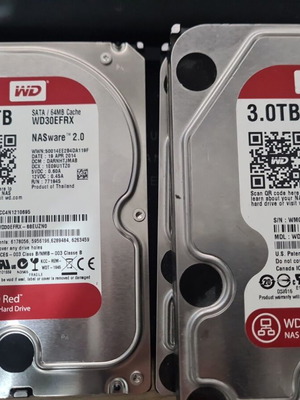 Σκληροί δίσκοι WD Red 3TB μεταχειρισμένοι, πακέτο 2 τεμαχίων