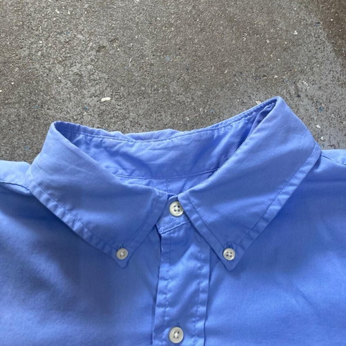 Ralph Lauren long sleeve shirt XL, blue feather weight twill, yellow logo