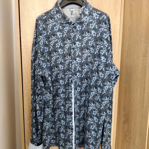 Desoto men's floral shirt like new, gray and blue, size L