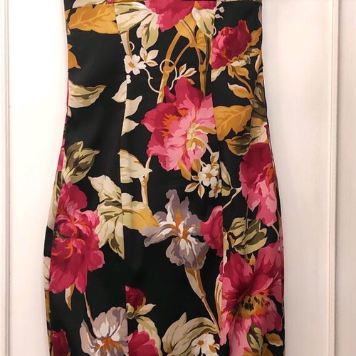Karen Millen Cocktail Dress Size S Black Floral Like New