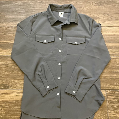 Women's Shirt gray size Small new, polyester blend