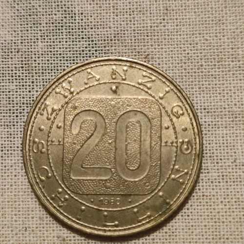 Austrian commemorative coin 20 schilling used