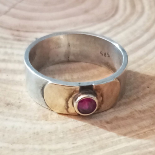 Silver-gold ring 925 585 like new, size 56