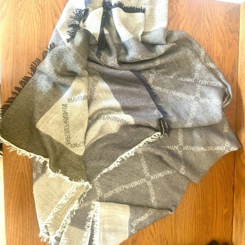 Emporio Armani women's scarf like new, blue gray reversible