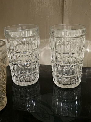 Vintage glasses set of 8, carved, like new