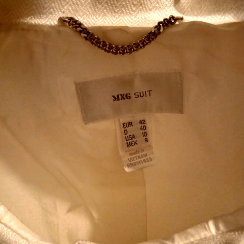 MNG Suit Vintage jacket 100% linen new, size 42, white