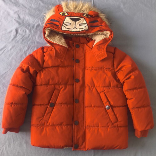 Dpam boys' waterproof jacket new, orange lion design, size 110 cm