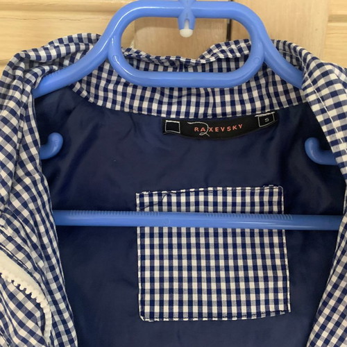 RAXEVSKY Checked Parka with Detachable Hood, Size S