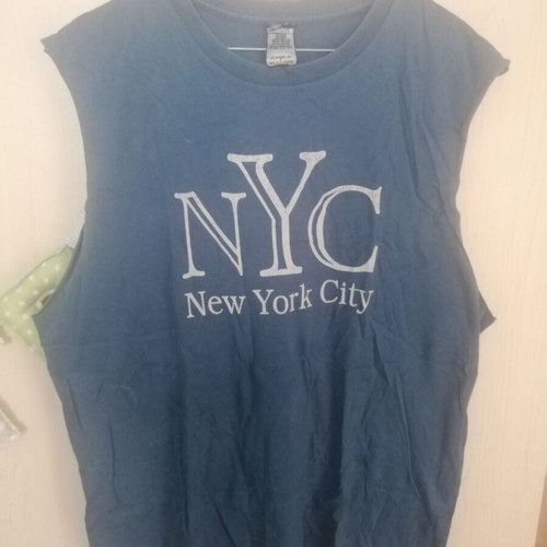 NYC sleeveless shirt used, blue, large