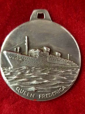Medallion used with ship Queen Frederica from 1950s