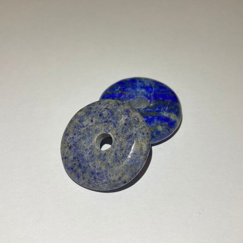 Lapis Lazuli donut-shaped polished set of 2, natural AA quality