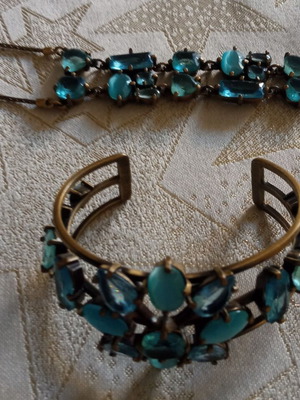Jewelry set necklace and bracelet like new, turquoise