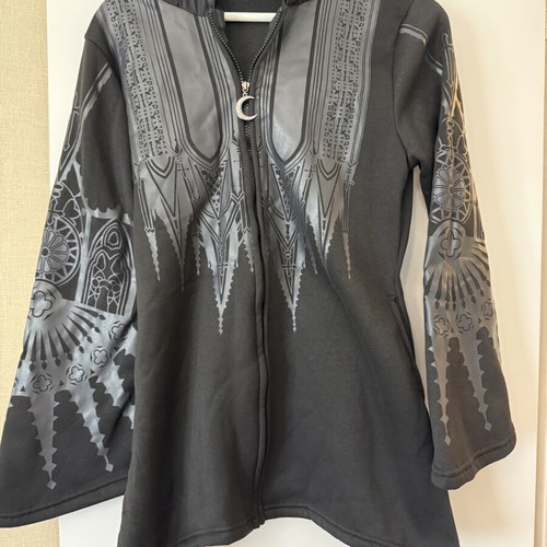 Gothic Jacket with Hood and Moon Zipper Charm, Like New, Medium