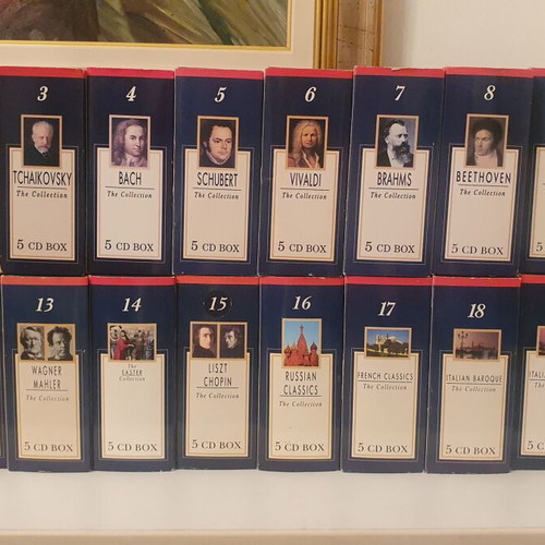 Collectible CD cases like new, 20 boxes x 5 CDs, classical music
