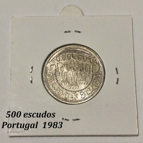 Portugal 500 Escudos silver coin 1983 UNC