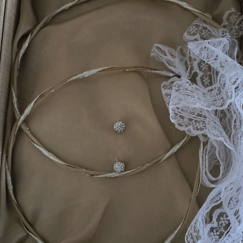 Wedding crowns new silver-plated with wood