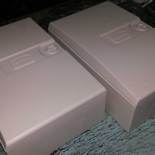 Central plastic wall-mounted telephone distributors used, set of 2