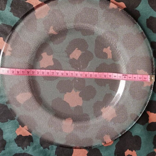 Minimal large serving platter 32 cm thick glass new